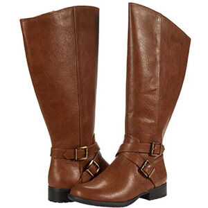 LIFE STRIDE Womens Tan Ring Wide Calf Xion Riding Boot- Size 9 M